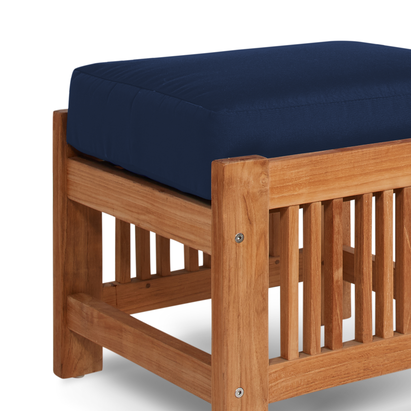 Summer Teak Outdoor Ottoman with Sunbrella® Canvas Cushion