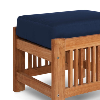 Summer Teak Outdoor Ottoman with Sunbrella® Canvas Cushion