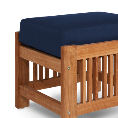 Summer Teak Outdoor Ottoman with Sunbrella® Canvas Cushion