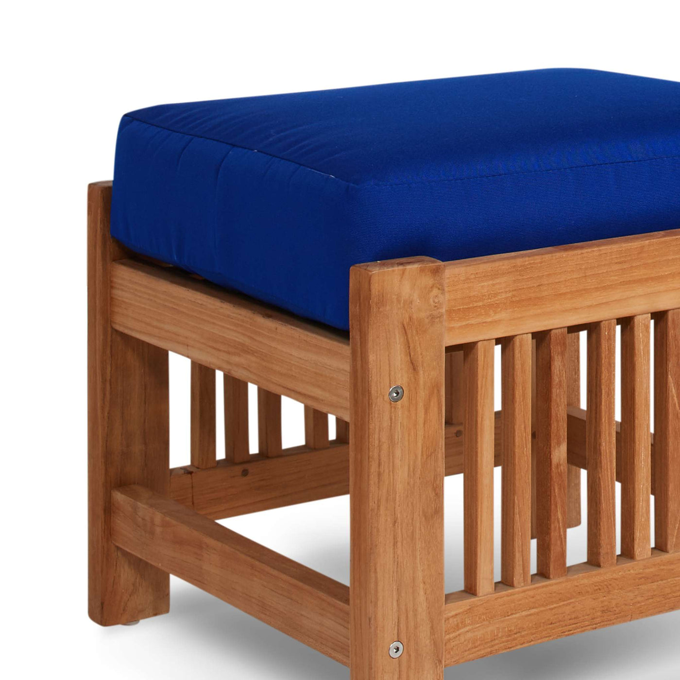 Summer Teak Outdoor Ottoman with Sunbrella® Canvas Cushion