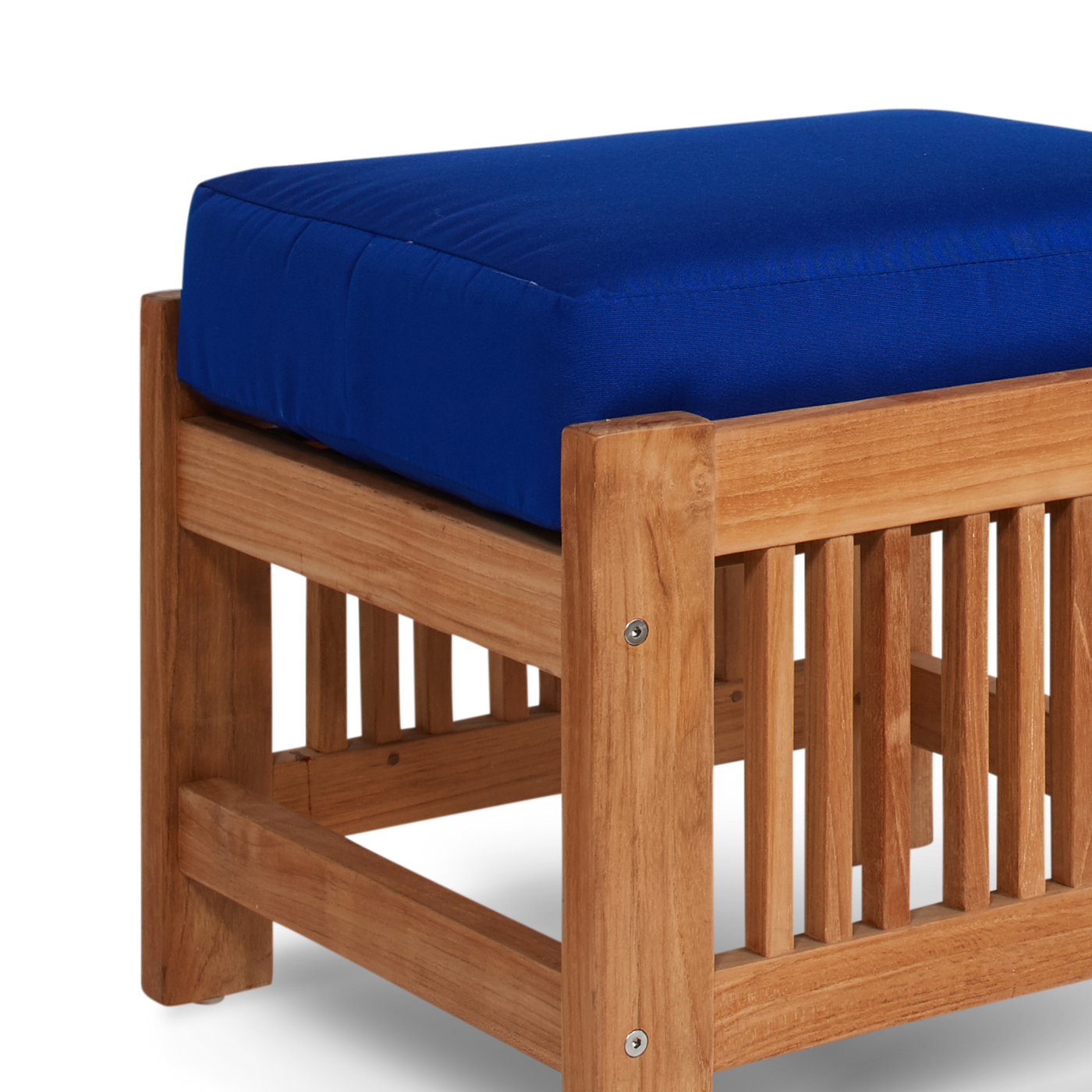 Summer Teak Outdoor Ottoman with Sunbrella® Canvas Cushion