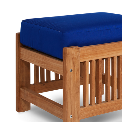 Summer Teak Outdoor Ottoman with Sunbrella® Canvas Cushion