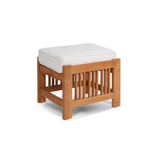 Summer Teak Outdoor Ottoman with Sunbrella® Canvas Cushion