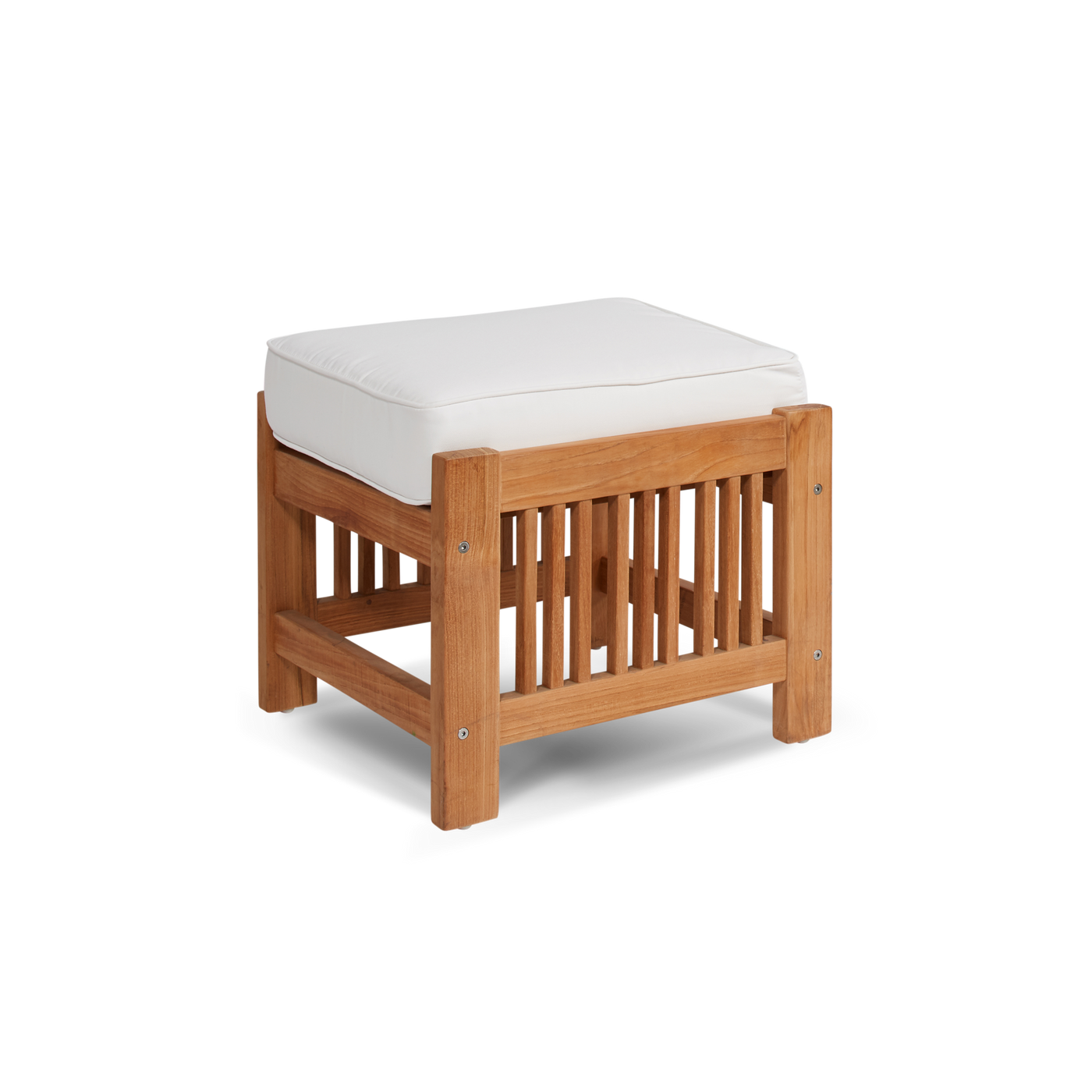Summer Teak Outdoor Ottoman with Sunbrella® Canvas Cushion
