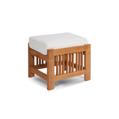 Summer Teak Outdoor Ottoman with Sunbrella® Canvas Cushion