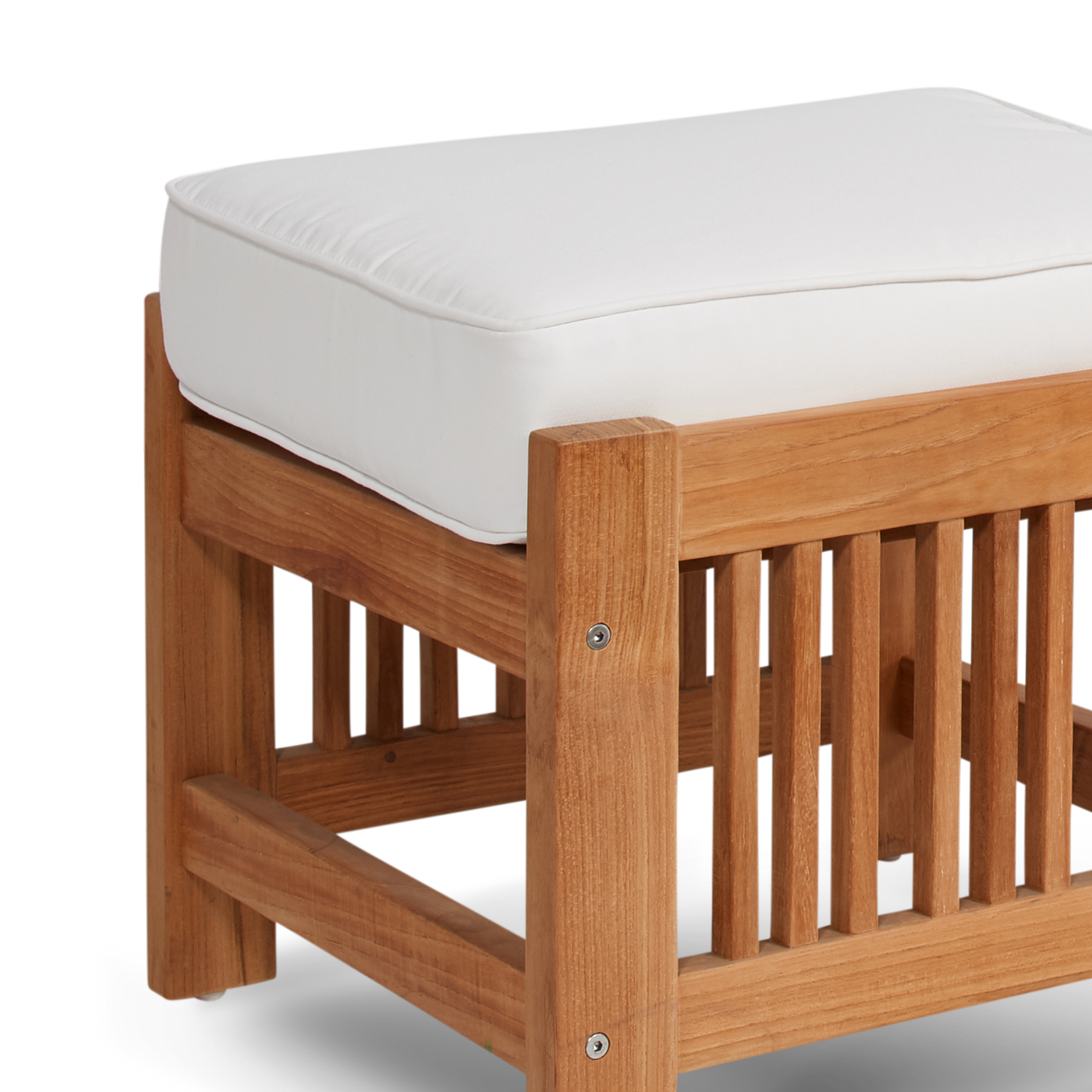 Summer Teak Outdoor Ottoman with Sunbrella® Canvas Cushion