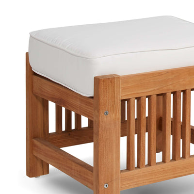 Summer Teak Outdoor Ottoman with Sunbrella® Canvas Cushion