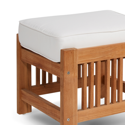Summer Teak Outdoor Ottoman with Sunbrella® Canvas Cushion