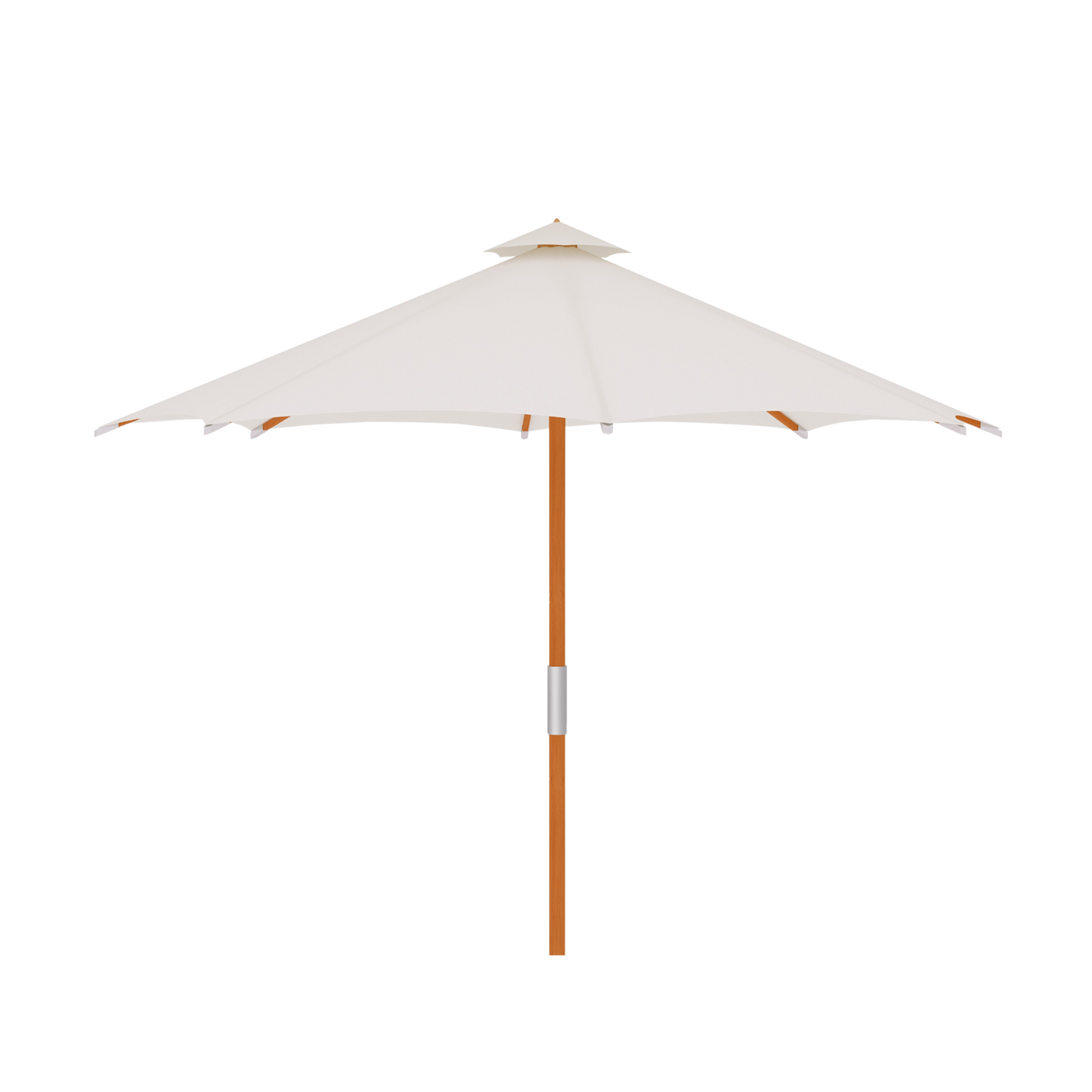 Market 118-inch Diameter Teak Outdoor Umbrella in White