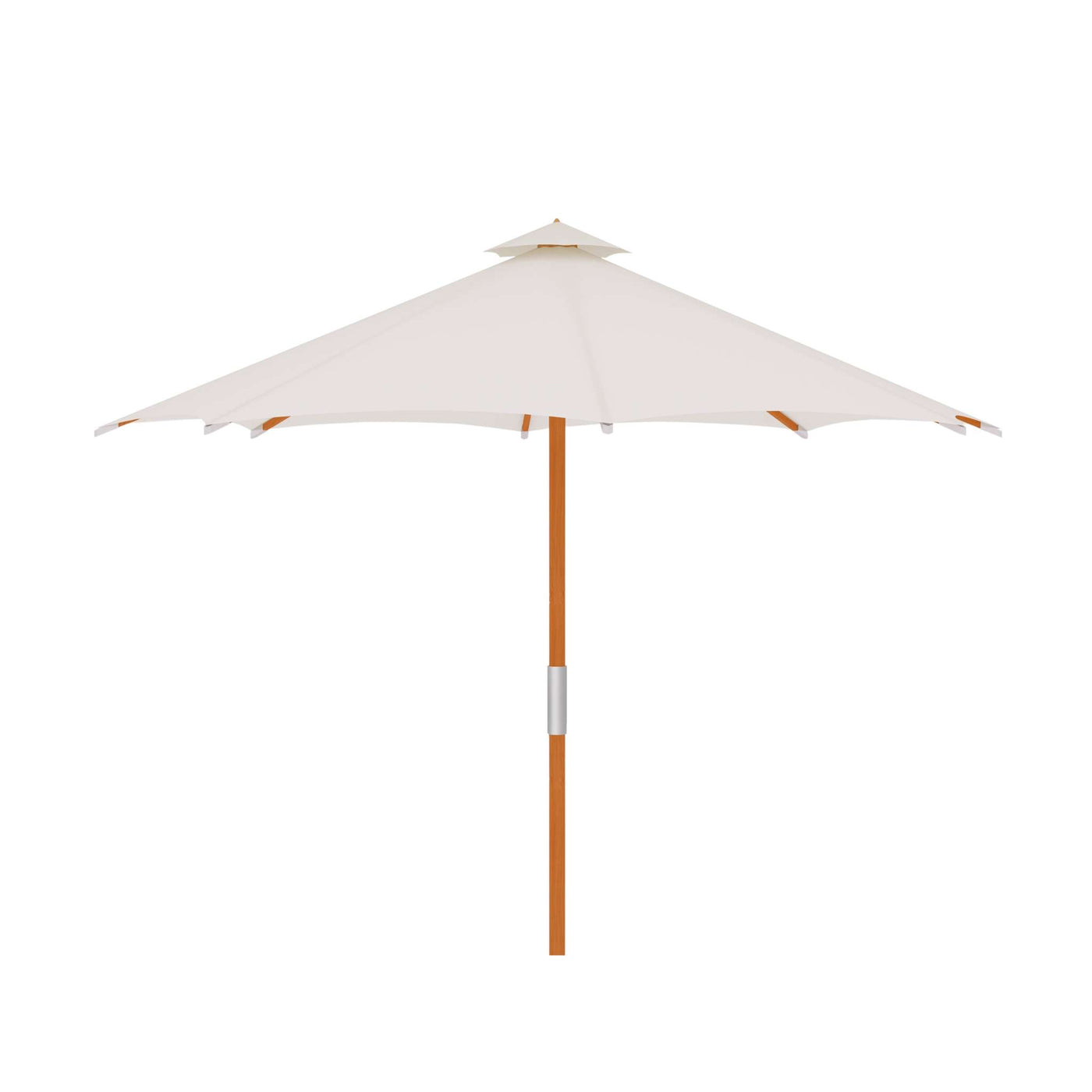 Market 118-inch Diameter Teak Outdoor Umbrella in White