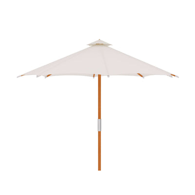 Market 118-inch Diameter Teak Outdoor Umbrella in White