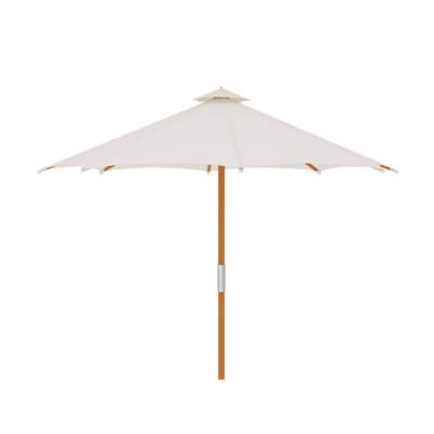 Market 118-inch Diameter Teak Outdoor Umbrella in White