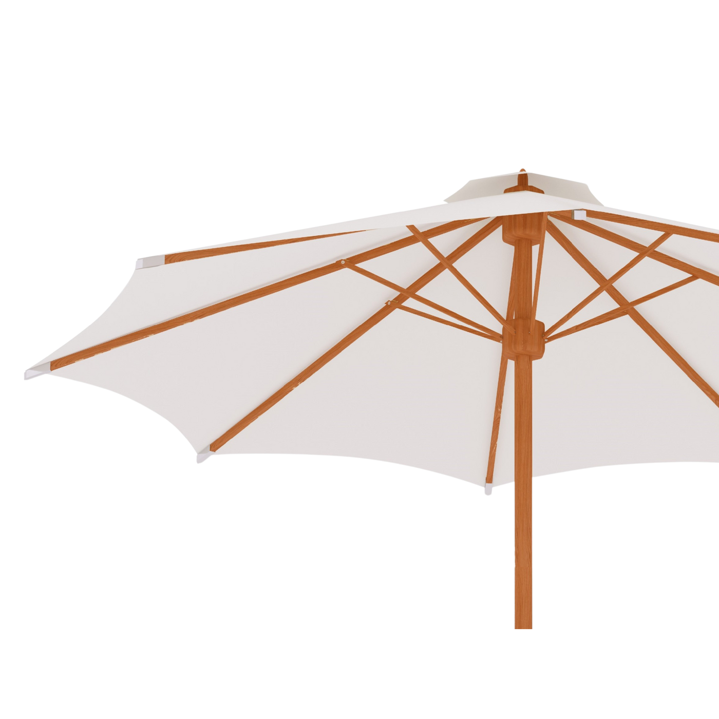 Market 118-inch Diameter Teak Outdoor Umbrella in White
