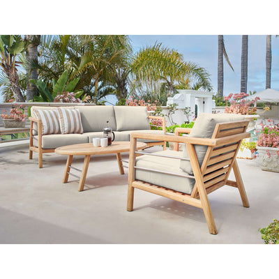 Aalto 4-Piece Teak Outdoor Patio Deep Seating Set with Sunbrella® Canvas Cushion