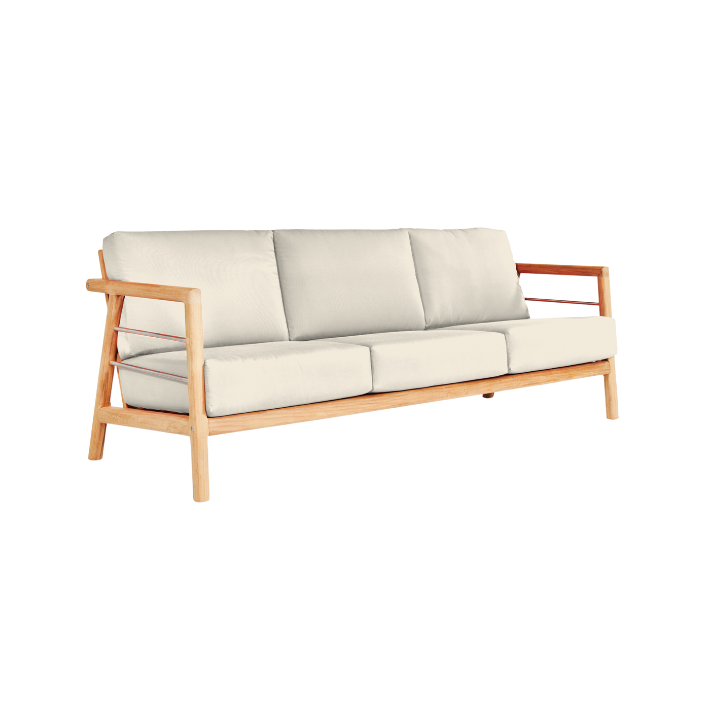 Aalto 4-Piece Teak Outdoor Patio Deep Seating Set with Sunbrella® Canvas Cushion