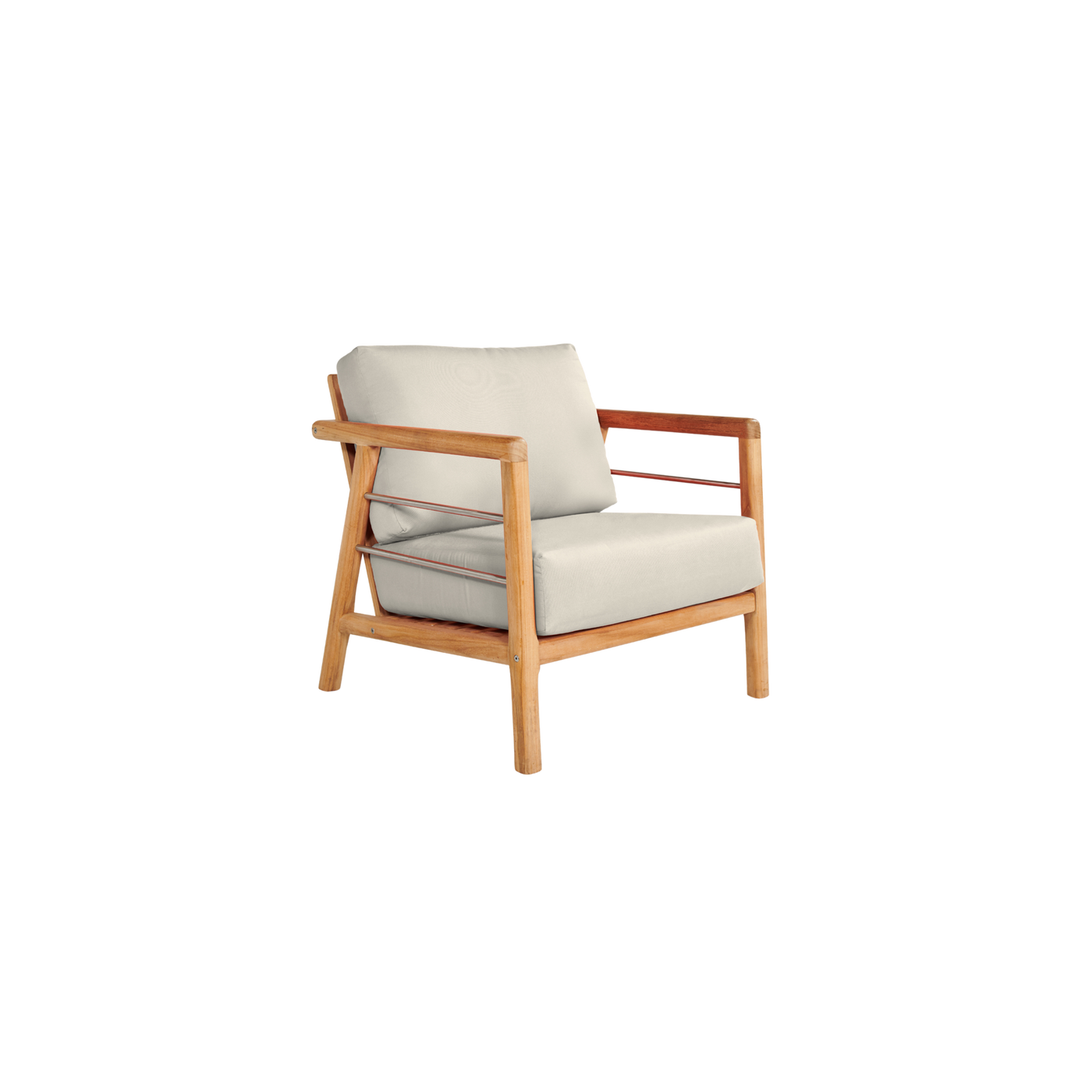 Aalto 4-Piece Teak Outdoor Patio Deep Seating Set with Sunbrella® Canvas Cushion
