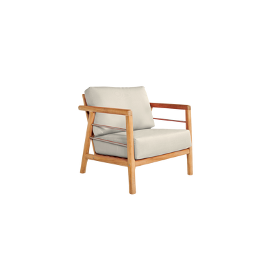 Aalto 4-Piece Teak Outdoor Patio Deep Seating Set with Sunbrella® Canvas Cushion