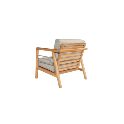 Aalto 4-Piece Teak Outdoor Patio Deep Seating Set with Sunbrella® Canvas Cushion
