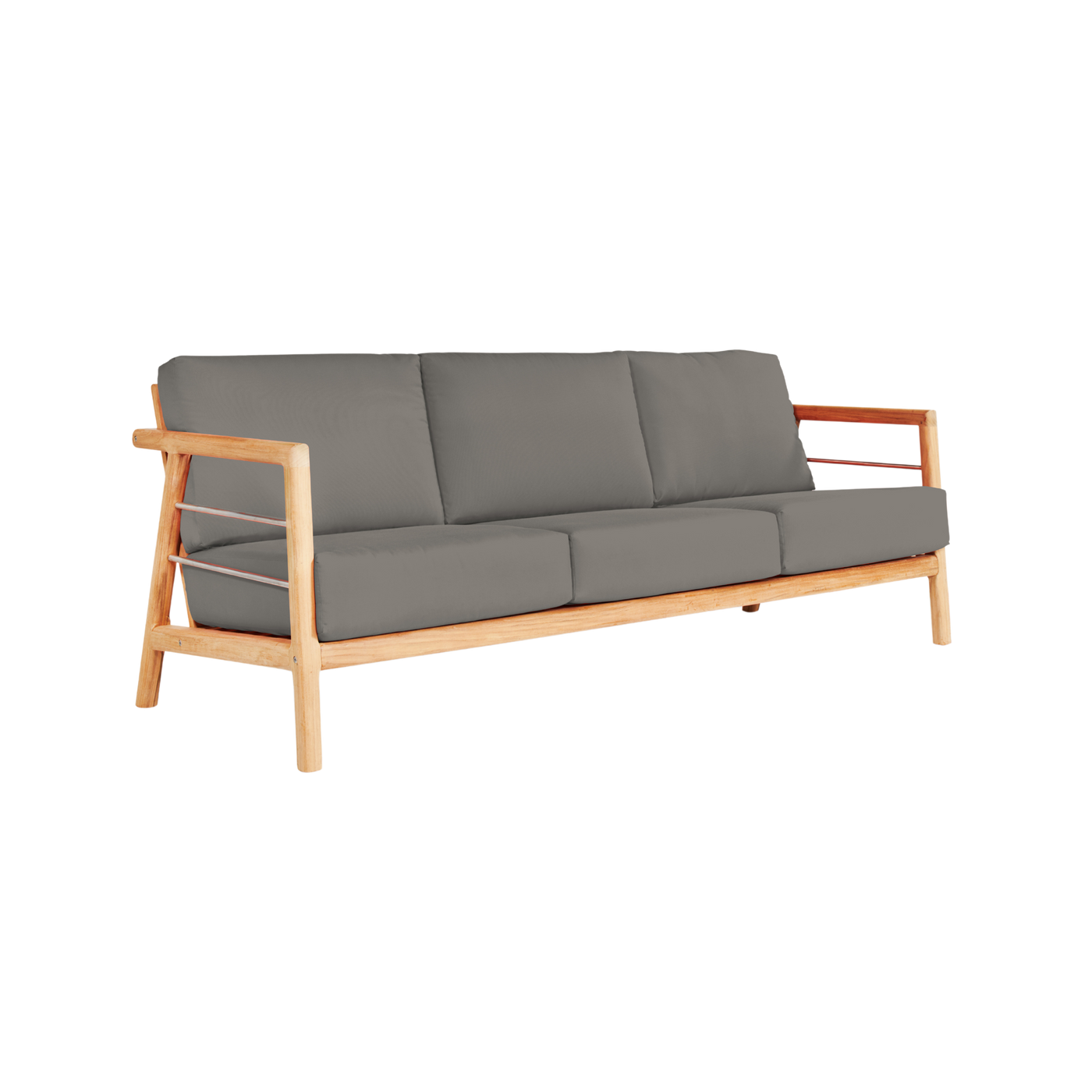 Aalto 4-Piece Teak Outdoor Patio Deep Seating Set with Sunbrella® Canvas Cushion