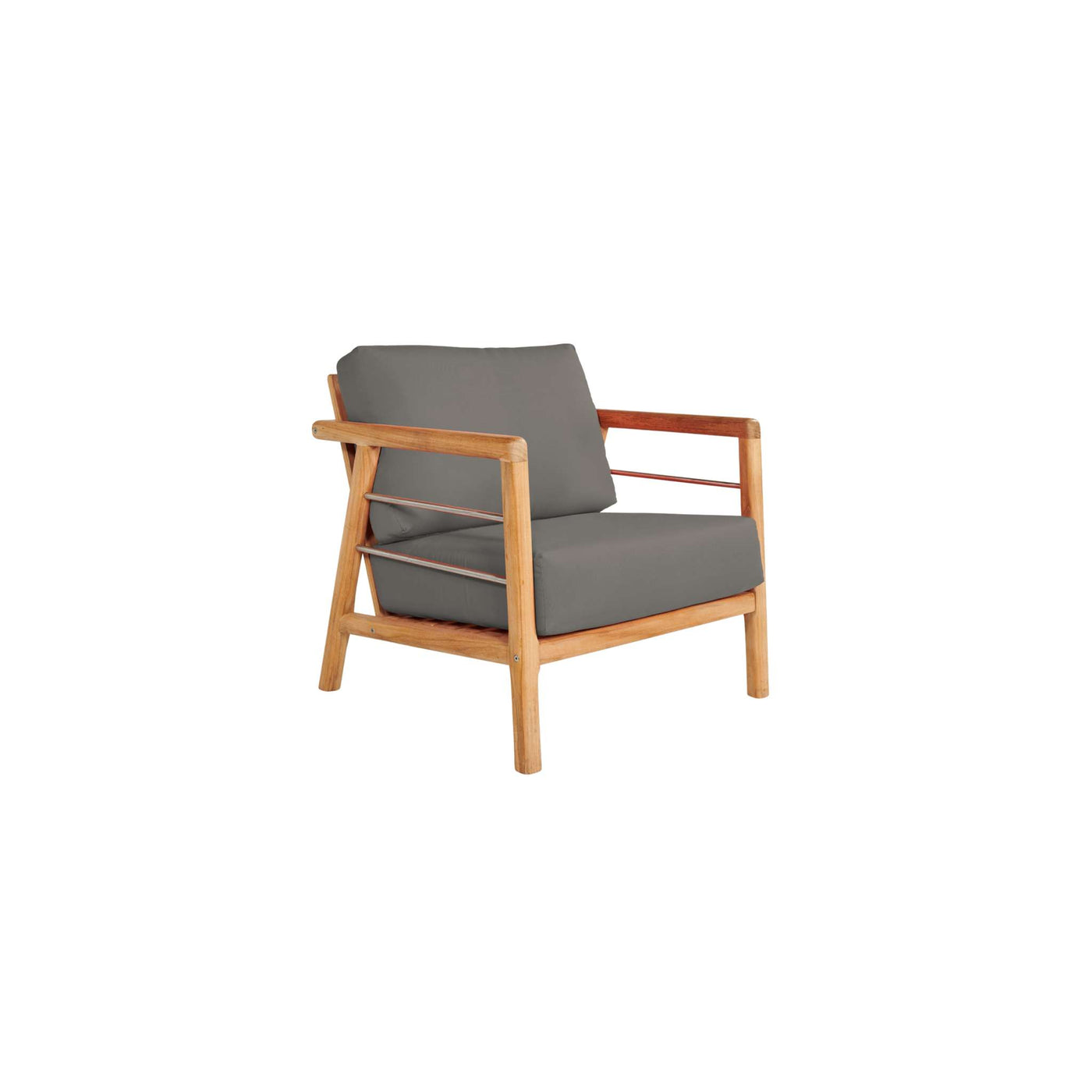 Aalto 4-Piece Teak Outdoor Patio Deep Seating Set with Sunbrella® Canvas Cushion