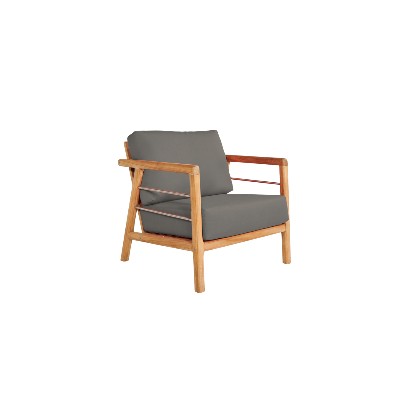 Aalto 4-Piece Teak Outdoor Patio Deep Seating Set with Sunbrella® Canvas Cushion