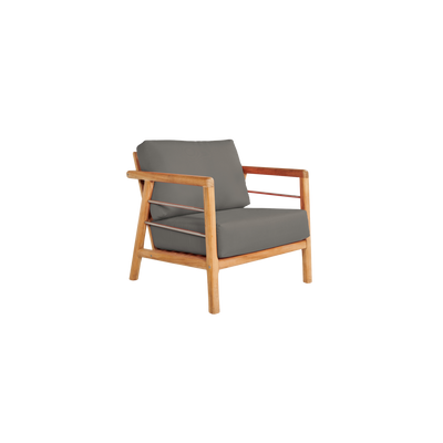 Aalto 4-Piece Teak Outdoor Patio Deep Seating Set with Sunbrella® Canvas Cushion