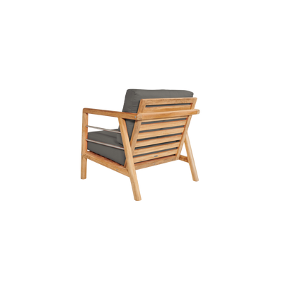 Aalto 4-Piece Teak Outdoor Patio Deep Seating Set with Sunbrella® Canvas Cushion