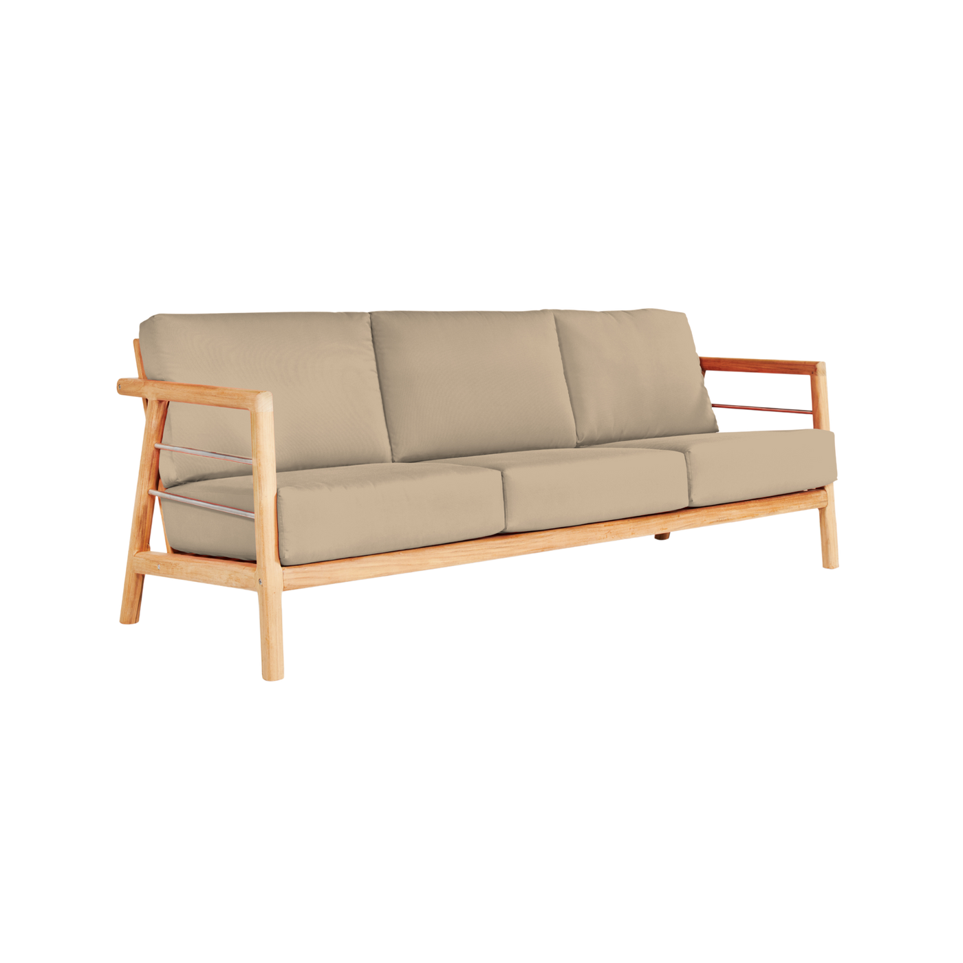 Aalto 4-Piece Teak Outdoor Patio Deep Seating Set with Sunbrella® Canvas Cushion