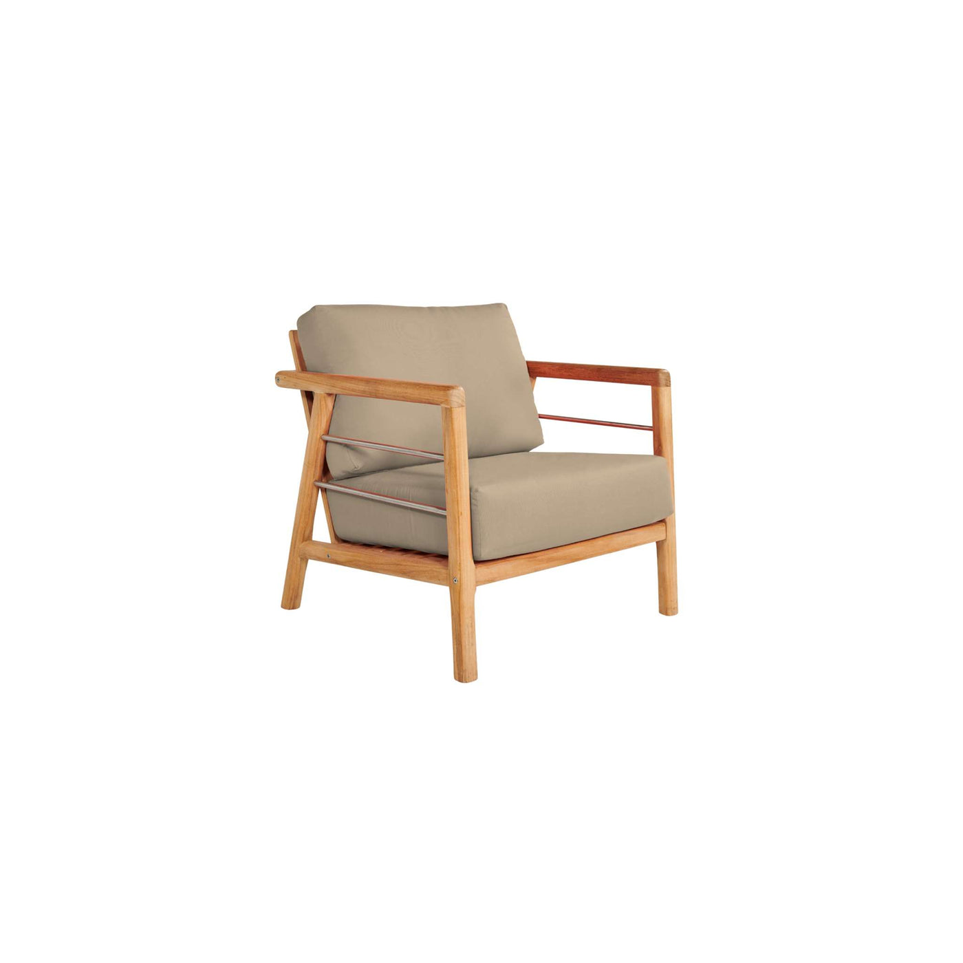 Aalto 4-Piece Teak Outdoor Patio Deep Seating Set with Sunbrella® Canvas Cushion