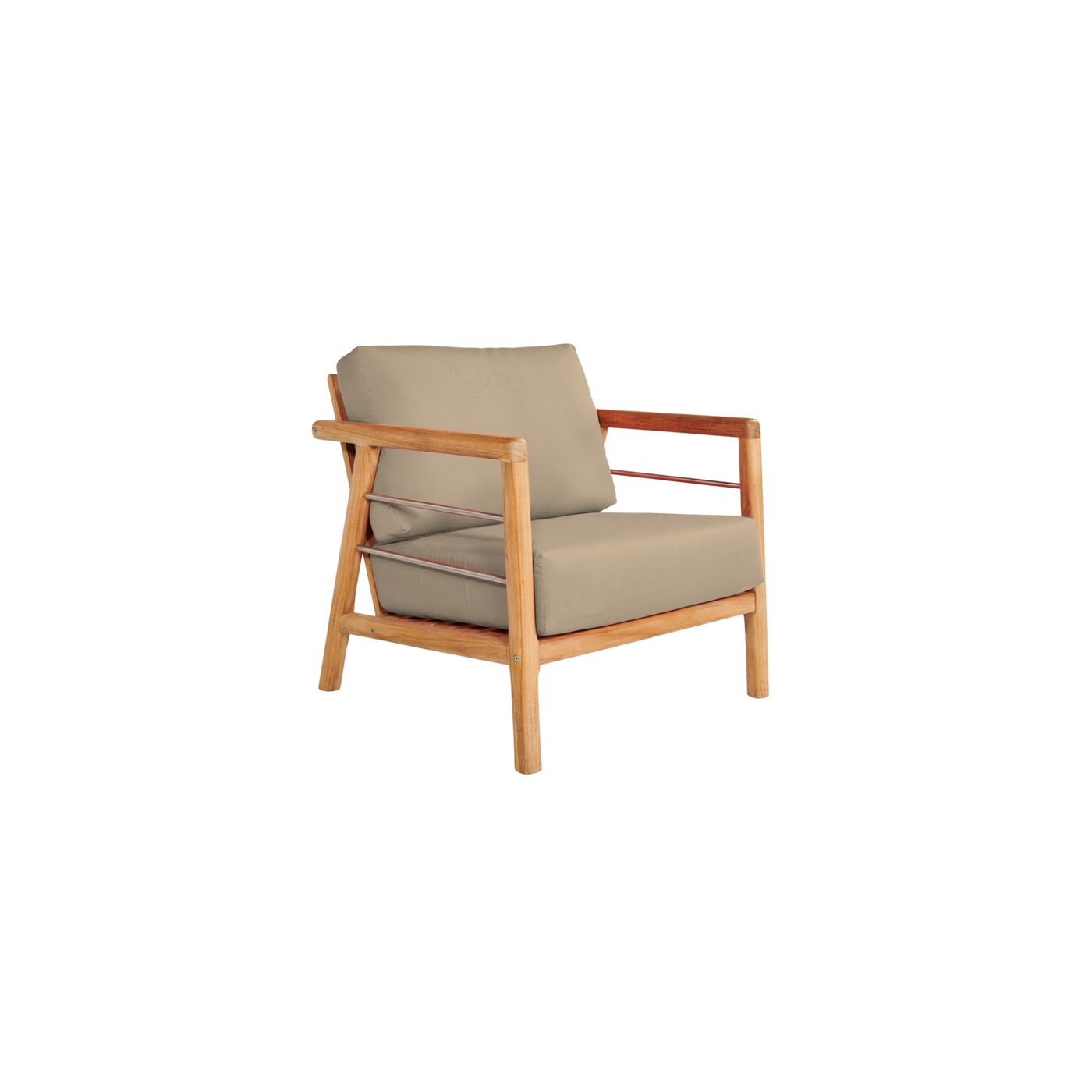 Aalto 4-Piece Teak Outdoor Patio Deep Seating Set with Sunbrella® Canvas Cushion