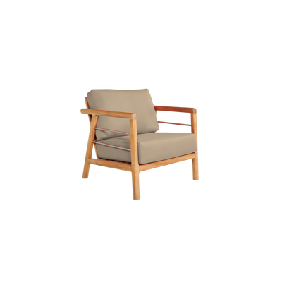 Aalto 4-Piece Teak Outdoor Patio Deep Seating Set with Sunbrella® Canvas Cushion