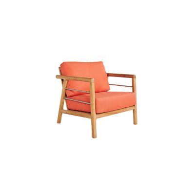 Aalto 4-Piece Teak Outdoor Patio Deep Seating Set with Sunbrella® Canvas Cushion