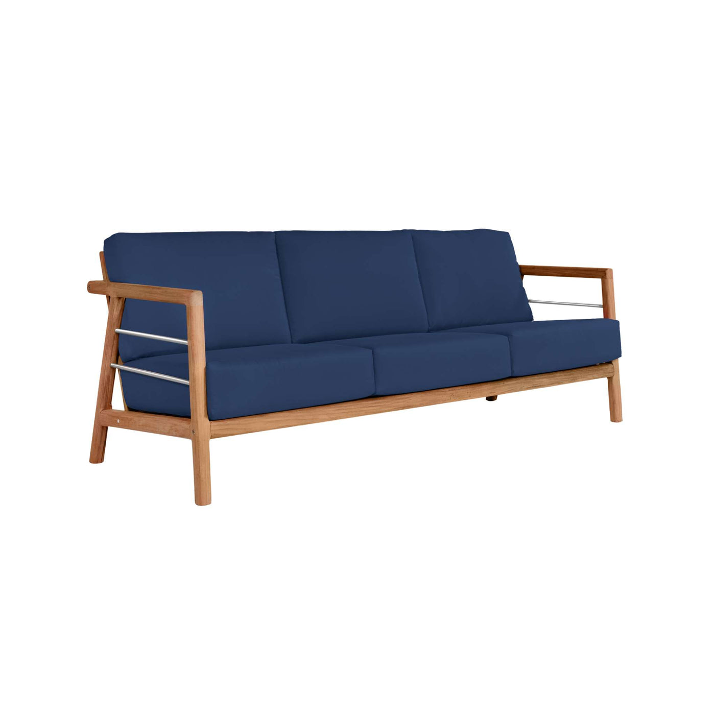 Aalto 4-Piece Teak Outdoor Patio Deep Seating Set with Sunbrella® Canvas Cushion