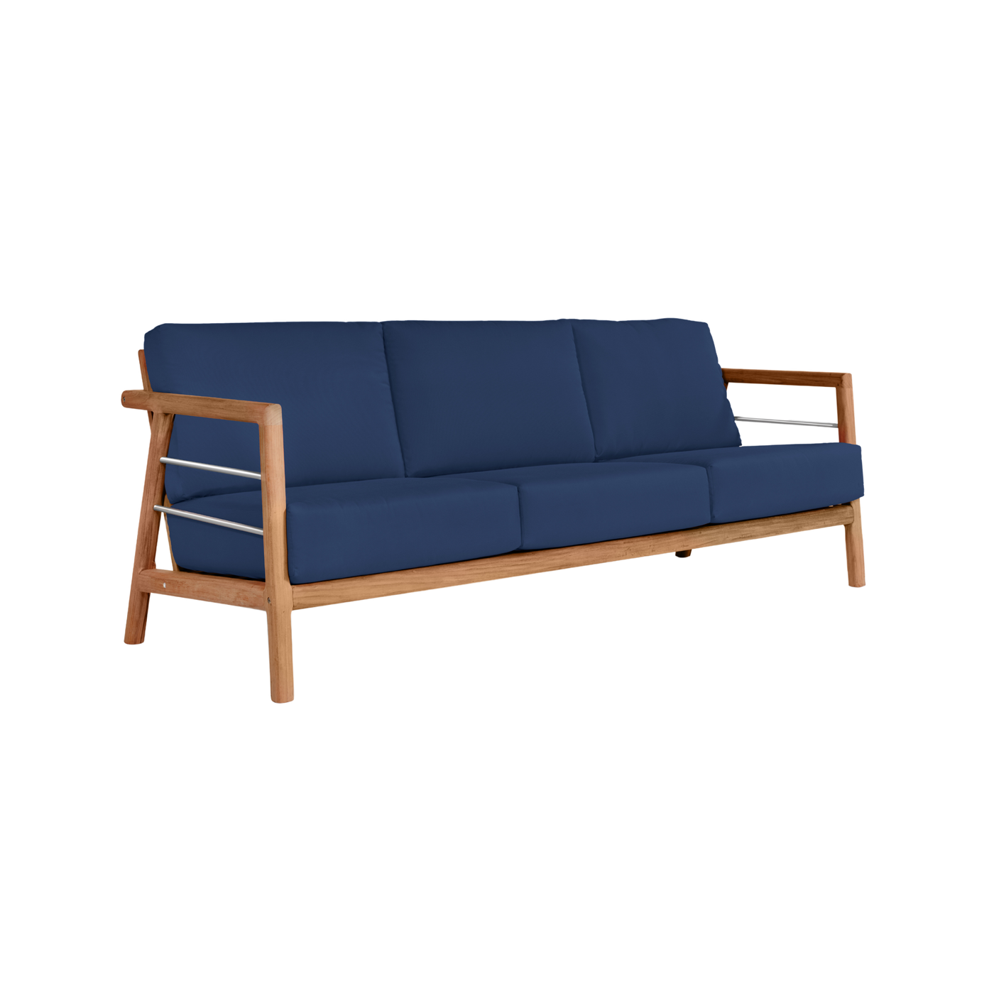 Aalto 4-Piece Teak Outdoor Patio Deep Seating Set with Sunbrella® Canvas Cushion