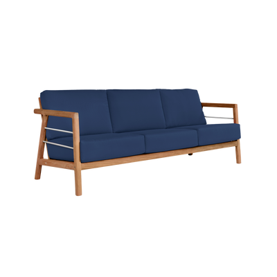 Aalto 4-Piece Teak Outdoor Patio Deep Seating Set with Sunbrella® Canvas Cushion