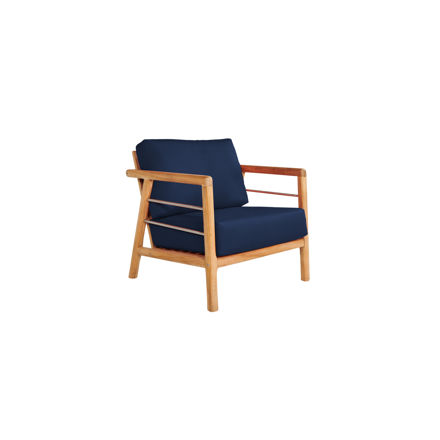 Aalto 4-Piece Teak Outdoor Patio Deep Seating Set with Sunbrella® Canvas Cushion