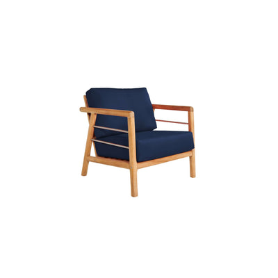 Aalto 4-Piece Teak Outdoor Patio Deep Seating Set with Sunbrella® Canvas Cushion
