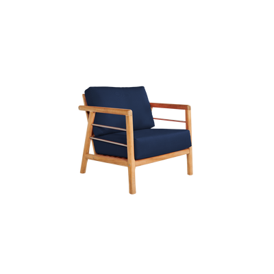 Aalto 4-Piece Teak Outdoor Patio Deep Seating Set with Sunbrella® Canvas Cushion