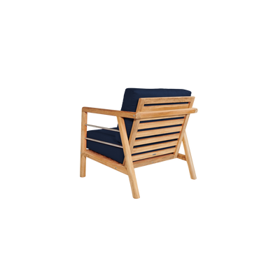 Aalto 4-Piece Teak Outdoor Patio Deep Seating Set with Sunbrella® Canvas Cushion
