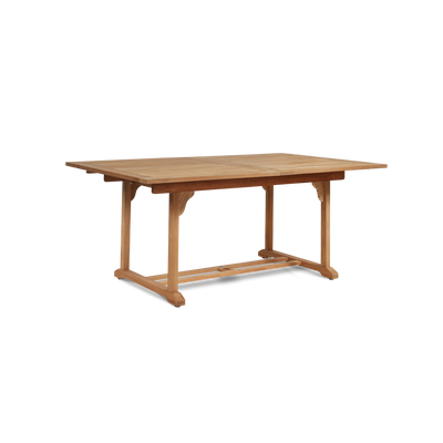 Birmingham 7-Piece Rectangular Teak Outdoor Dining Set with Extendable Table and Stacking Armchairs