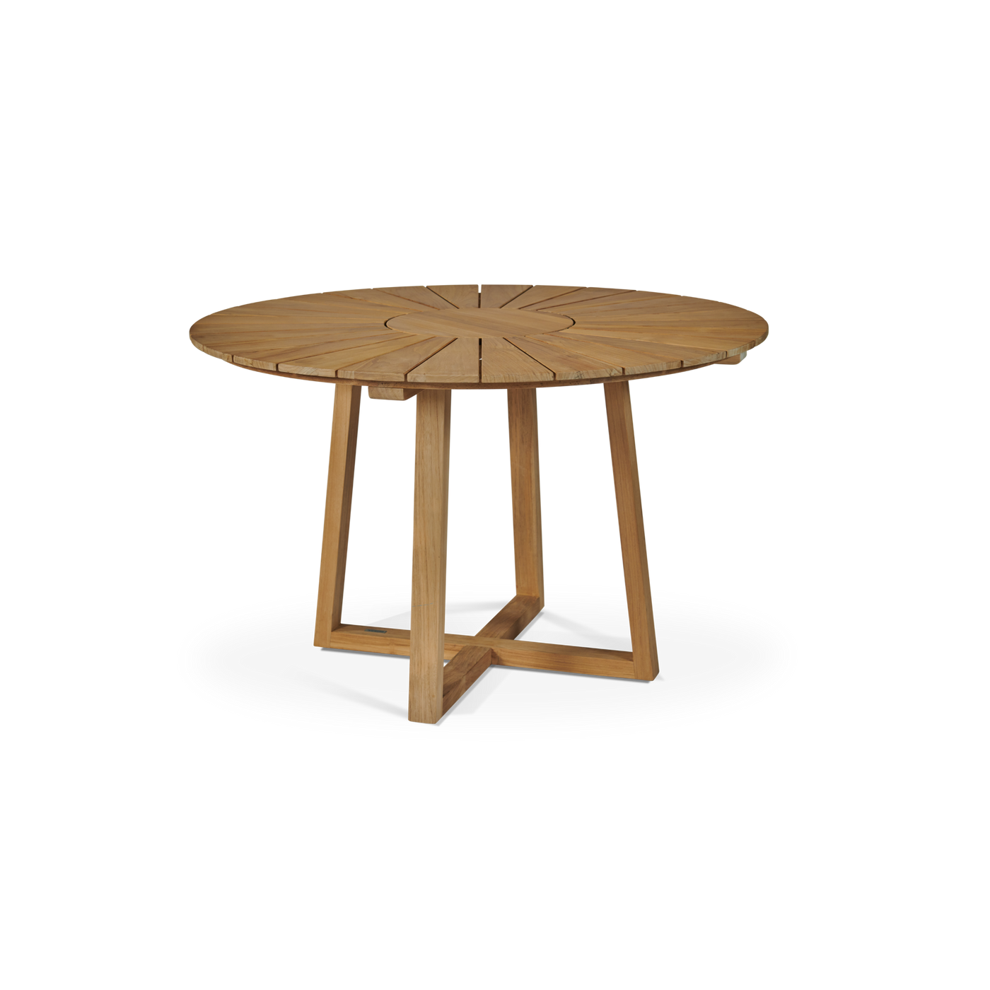 Cambria 5-Piece Round Teak Outdoor Dining Set with Stacking Armchairs
