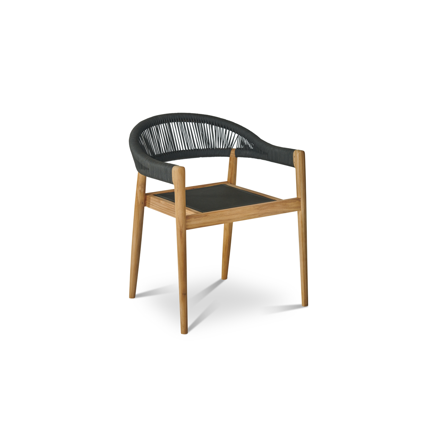 Cambria 5-Piece Round Teak Outdoor Dining Set with Stacking Armchairs
