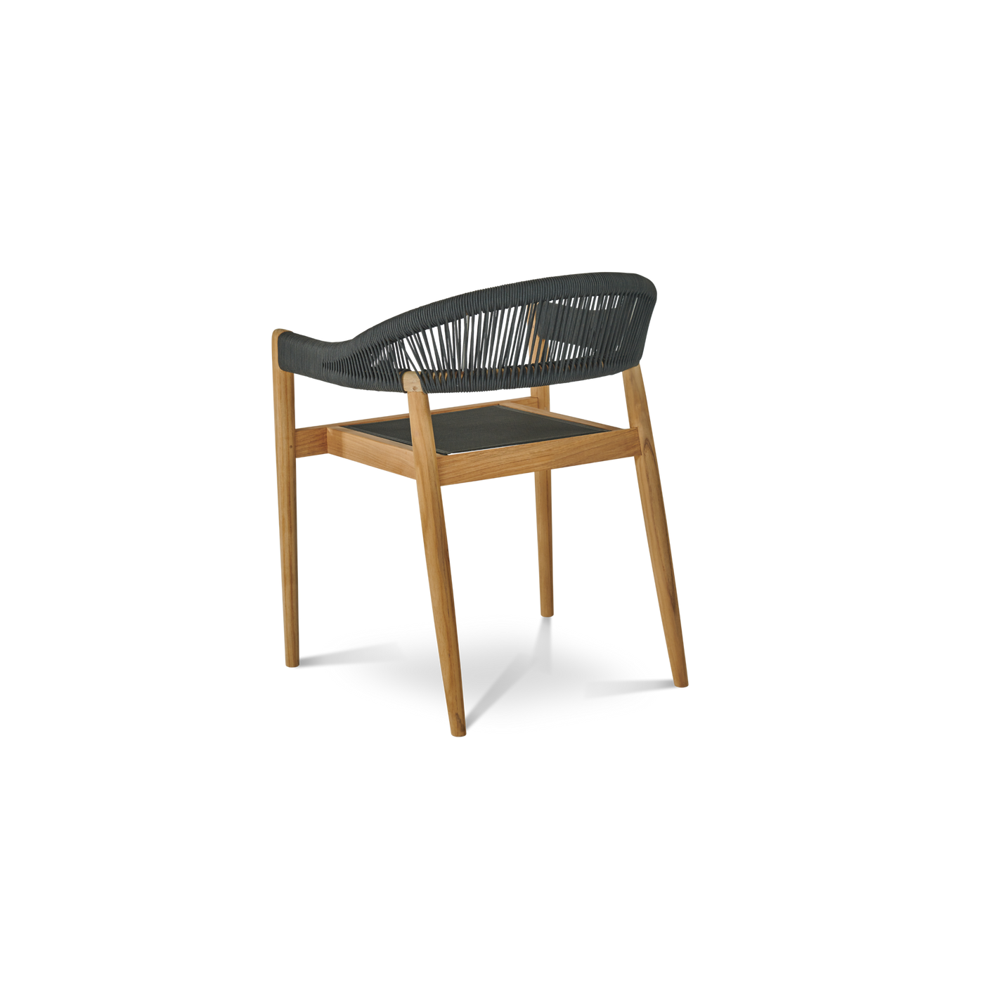 Cambria 5-Piece Round Teak Outdoor Dining Set with Stacking Armchairs