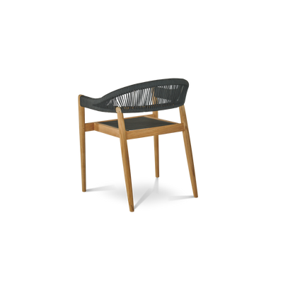 Cambria 5-Piece Round Teak Outdoor Dining Set with Stacking Armchairs