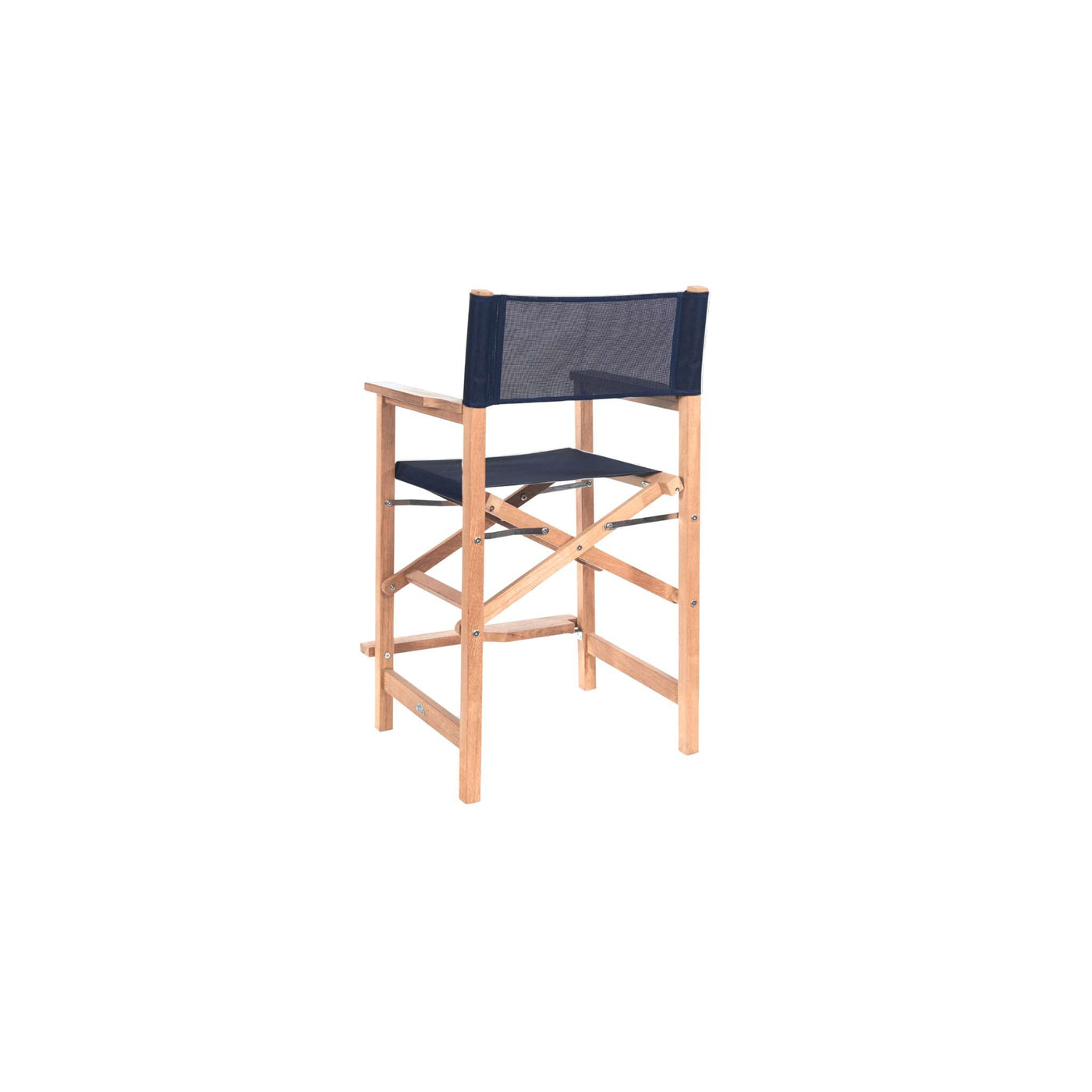 Director 5-Piece Rectangular Teak Outdoor Counter Height Dining Set in Black with Folding Armchairs