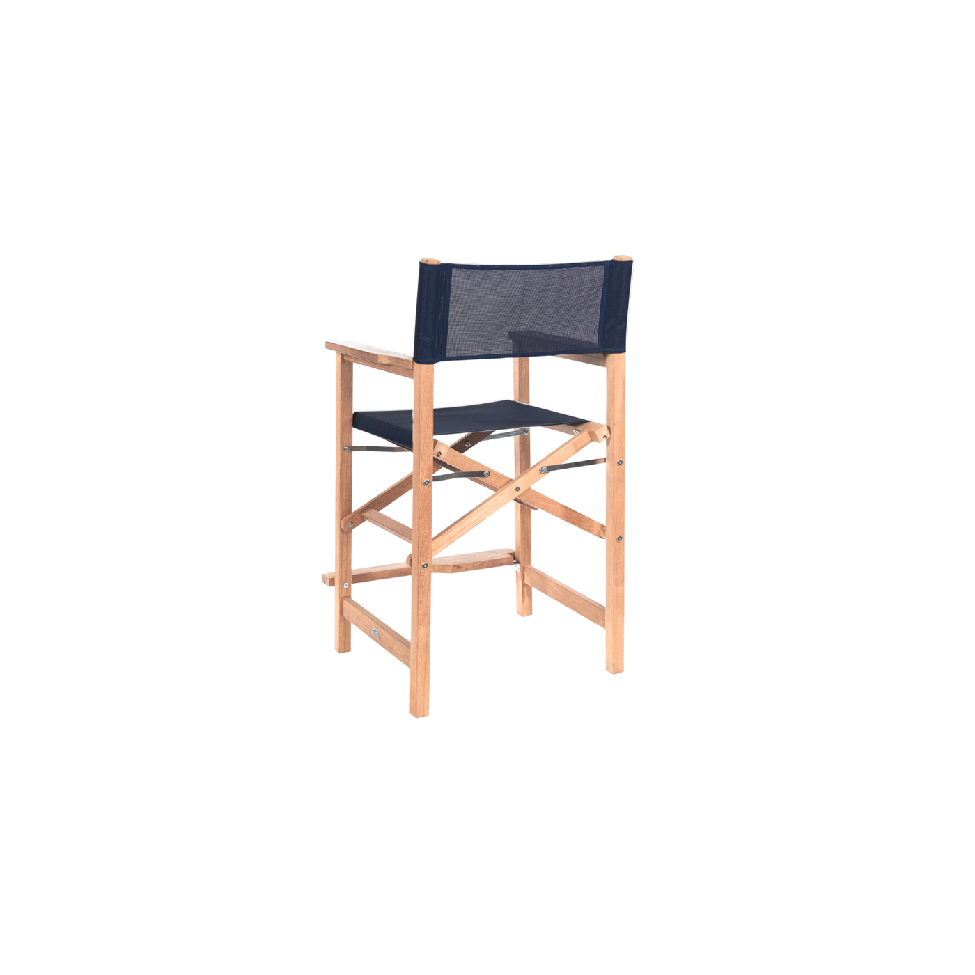 Director 5-Piece Rectangular Teak Outdoor Counter Height Dining Set in Black with Folding Armchairs