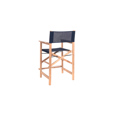 Director 5-Piece Rectangular Teak Outdoor Counter Height Dining Set in Black with Folding Armchairs