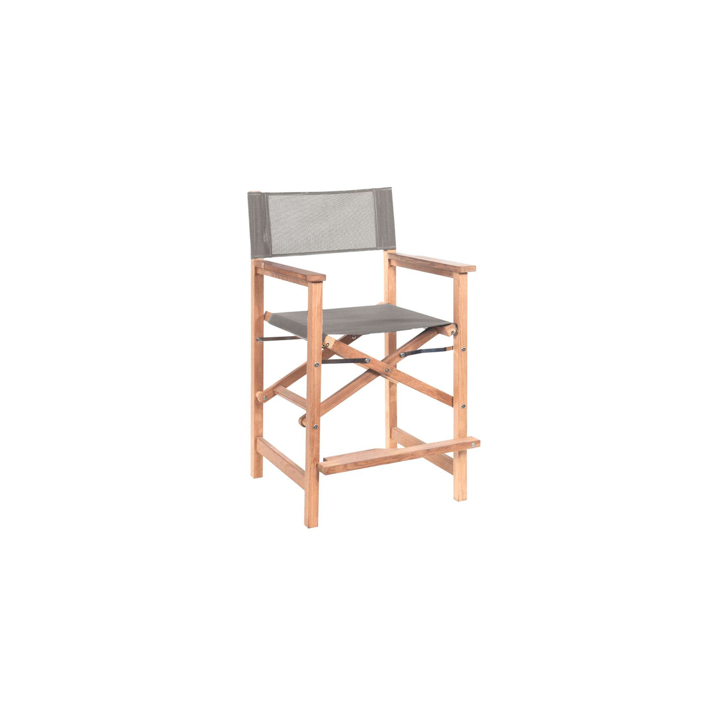 Director 5-Piece Rectangular Teak Outdoor Counter Height Dining Set in Black with Folding Armchairs
