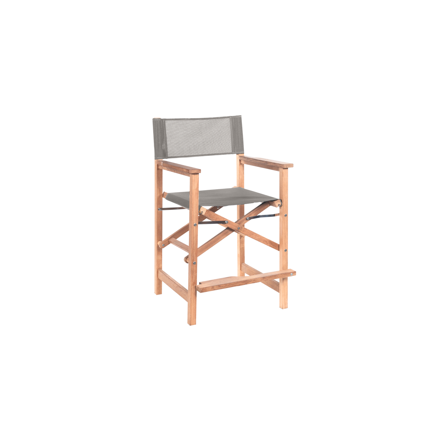 Director 5-Piece Rectangular Teak Outdoor Counter Height Dining Set in Black with Folding Armchairs