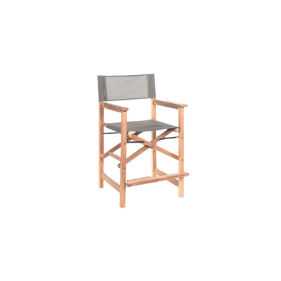 Director 5-Piece Rectangular Teak Outdoor Counter Height Dining Set in Black with Folding Armchairs